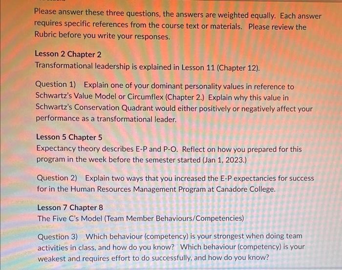 Solved Please answer these three questions, the answers are | Chegg.com