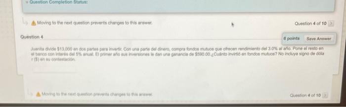 A. Mowng to the nut qustion preverts charges to this arwwec Question 4 of 10