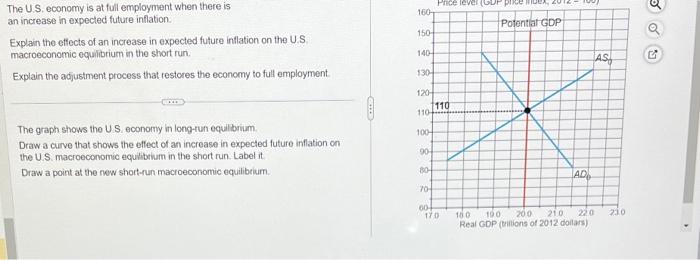 Solved The U.S. economy is at full employment when there is | Chegg.com