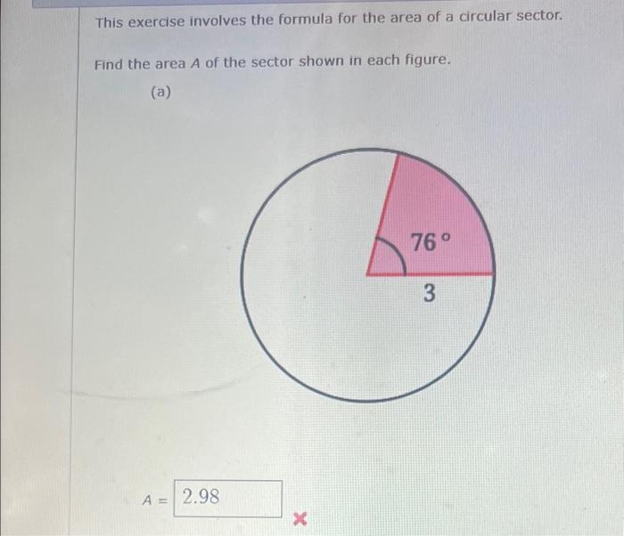 Solved This exercise involves the formula for the area of a | Chegg.com