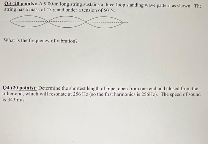 Solved Q3 20 Points A 9 00 M Long String Sustains A