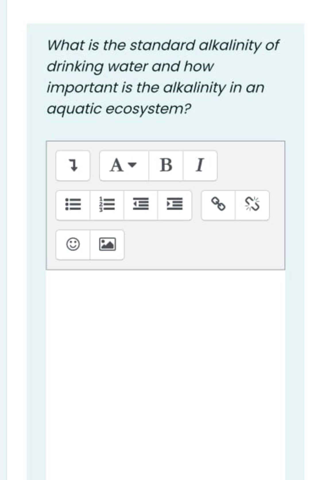 Solved What is the standard alkalinity of drinking water and