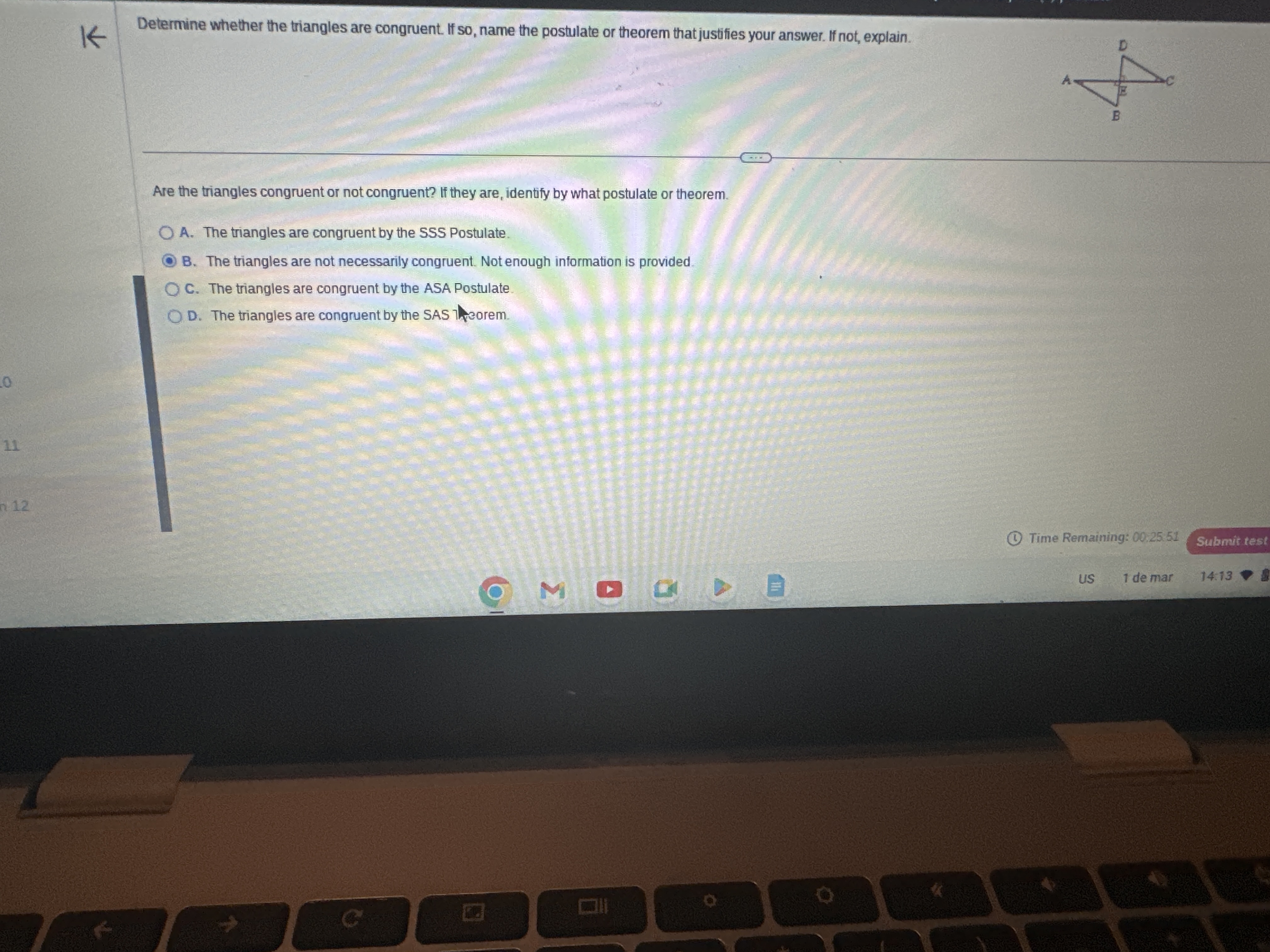 Solved Determine whether the triangles are congruent. If so, | Chegg.com