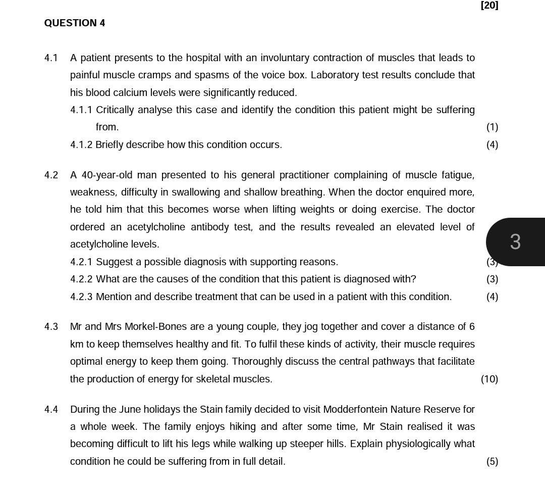 Solved [20] QUESTION 4 4.1 A Patient Presents To The | Chegg.com