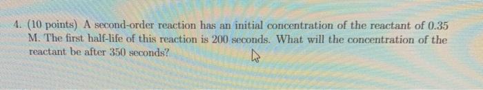 Solved 1. (10 points) Use the information in the following | Chegg.com