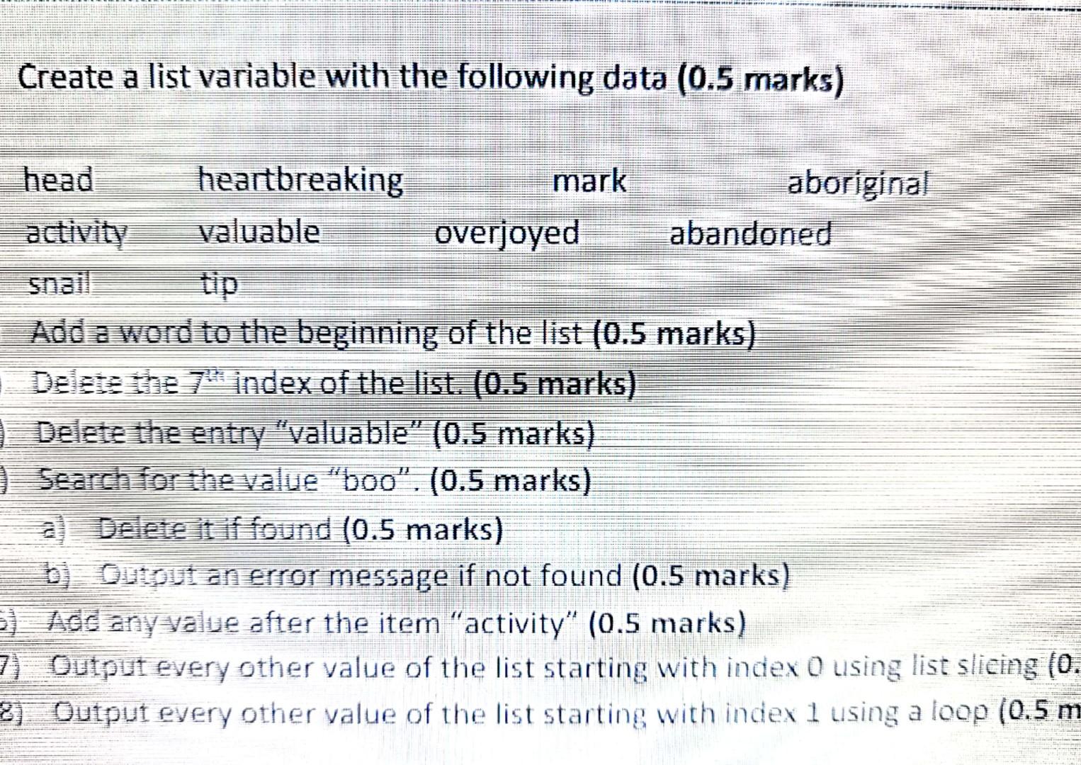 Solved Create one.py source file for each task. Tasks Tas 3 | Chegg.com