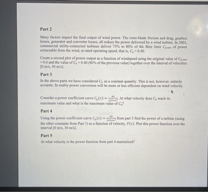 Solved Problem (Wind Energy Production) Authors: S. Smith | Chegg.com
