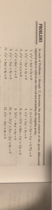 Solved PROBLEMS In cach of Problems 1 through 12, determine | Chegg.com