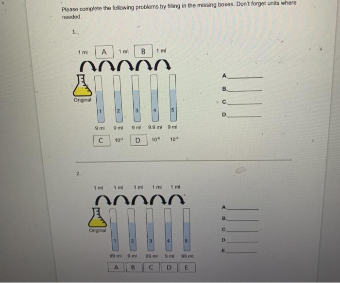 Solved Please complete the following problems by filling in | Chegg.com