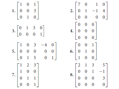 Solved: What is the rank of each of the matrices in Exercises 1–8 ...