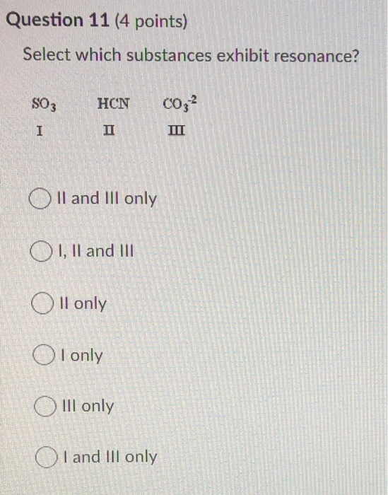 Solved Question 11 (4 Points) Select Which Substances | Chegg.com