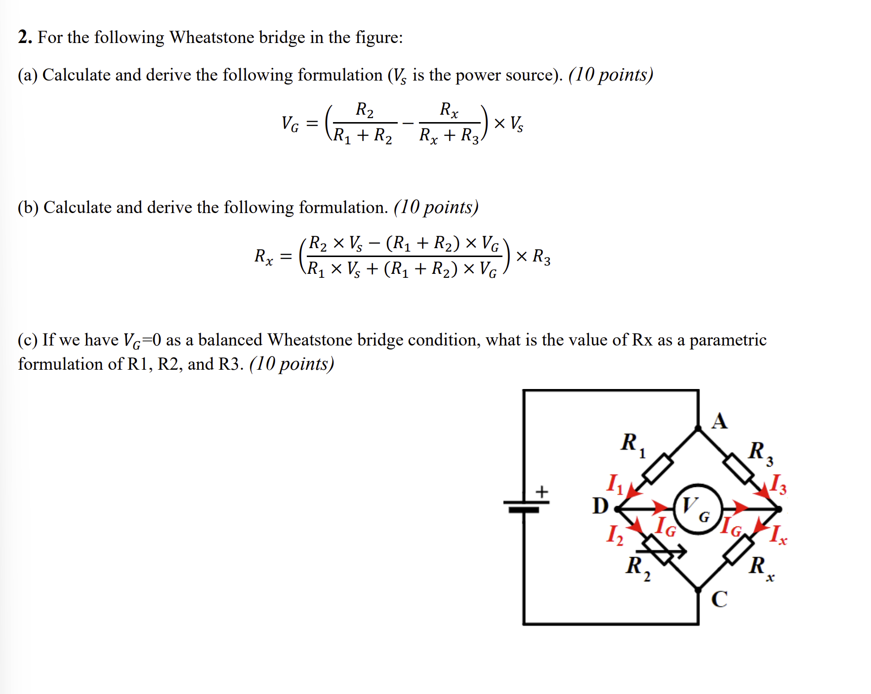 Solved For the following Wheatstone bridge in ﻿the | Chegg.com