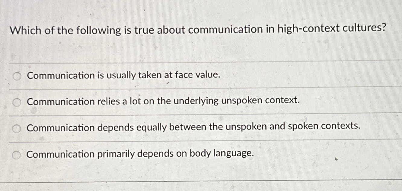Solved Which of the following is true about communication in | Chegg.com