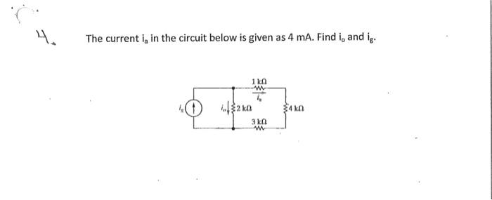 Solved 4 The current i, in the circuit below is given as 4 | Chegg.com