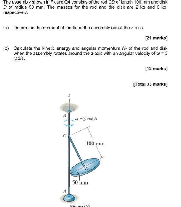 Solved The assembly shown in Figure Q4 consists of the rod | Chegg.com