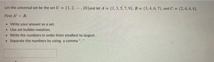 Solved Consider The Following Sets: A = {4,6,3} • B = | Chegg.com