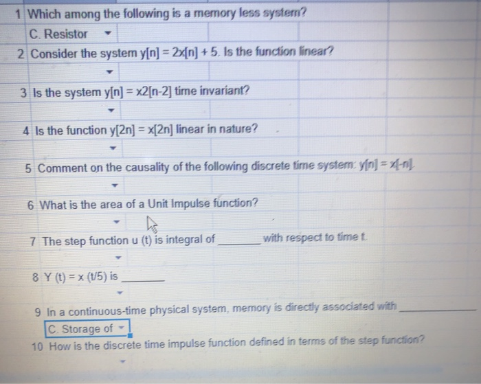 Solved 1 Which among the following is a memory less system? | Chegg.com