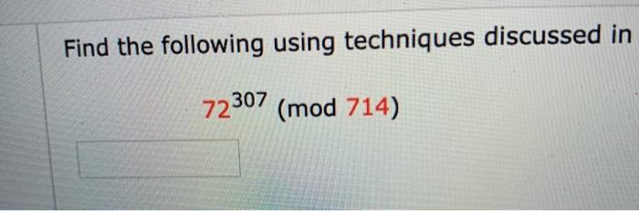 Solved Find the following using techniques discussed in | Chegg.com