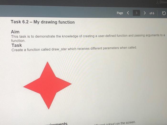 Task 6.2 - My drawing function Aim This task is to | Chegg.com