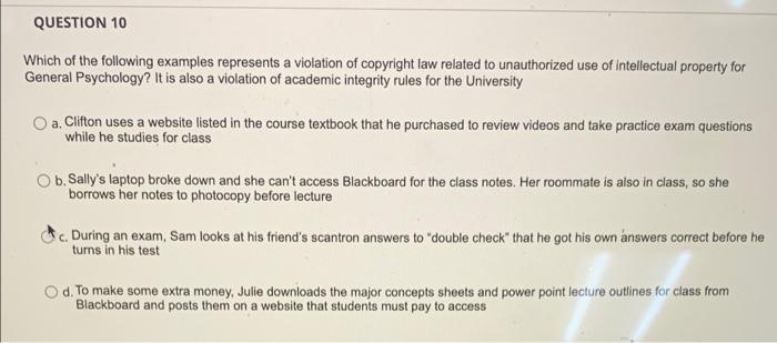 Solved QUESTION 10 Which Of The Following Examples | Chegg.com