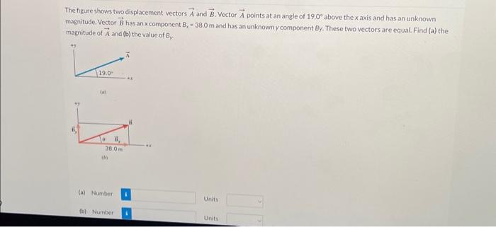 Solved The figure shows two displacement vectors A and B. | Chegg.com