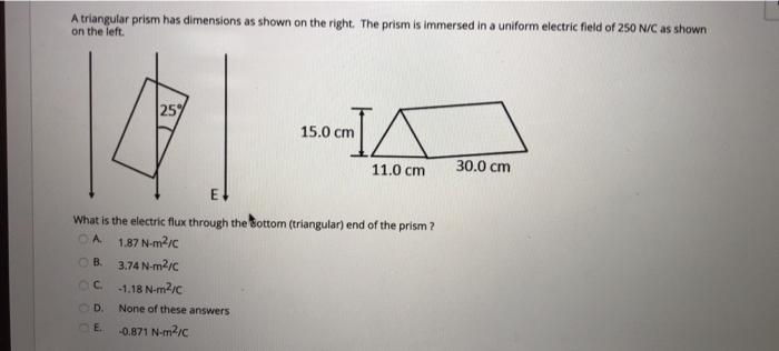 Solved A triangular prism has dimensions as shown on the | Chegg.com