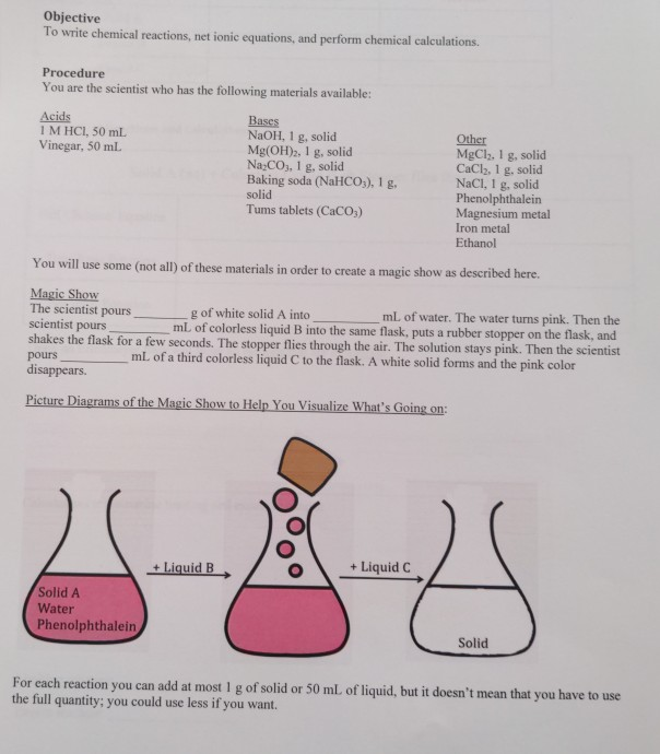 Solved Objective To write chemical reactions, net ionic