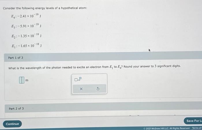 Solved Consider the following energy levels of a | Chegg.com