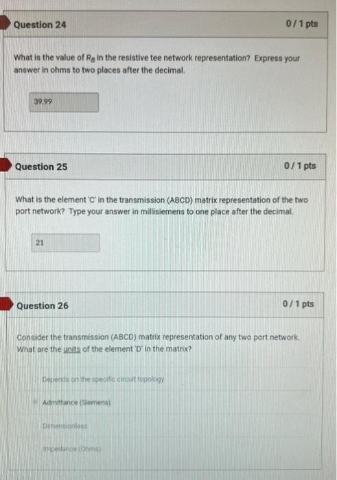 What is the value of \( R_{g} \) in the resistive tee network representation? Express your answer in ohms to two places after