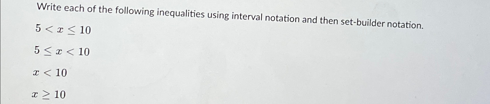 Solved Write each of the following inequalities using | Chegg.com