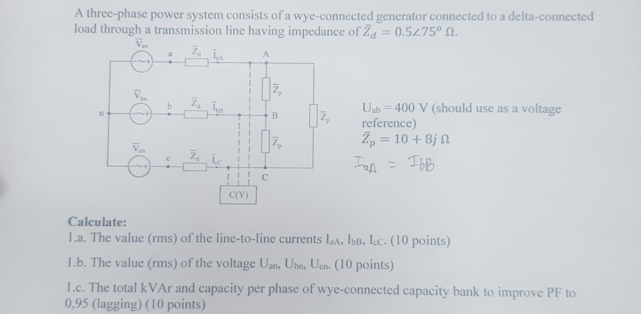 Capacity Bank Example Problem Solved A three-phase power system consists of a | Chegg.com