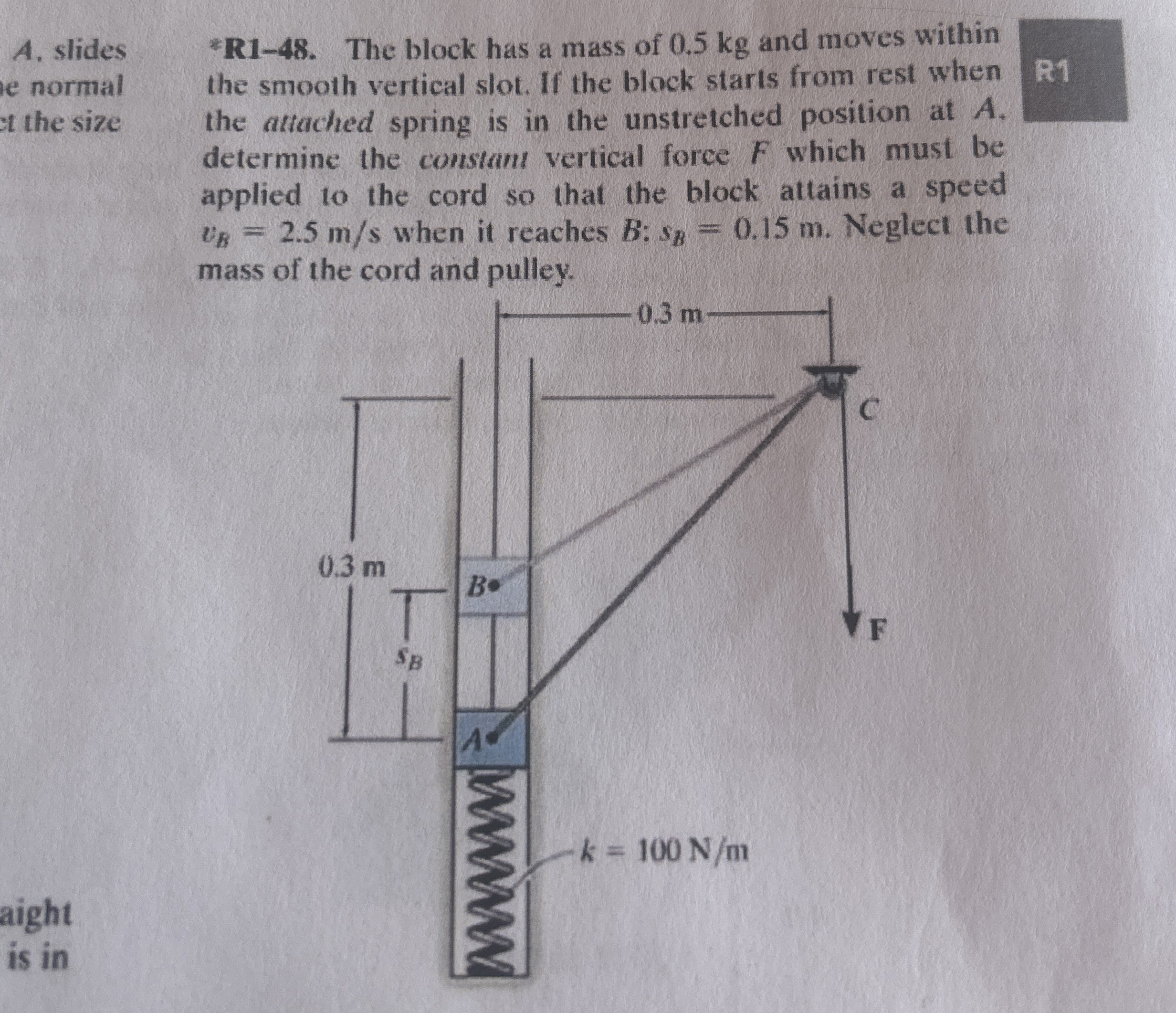 A, ﻿slides e normal the size*R148. ﻿The block has a