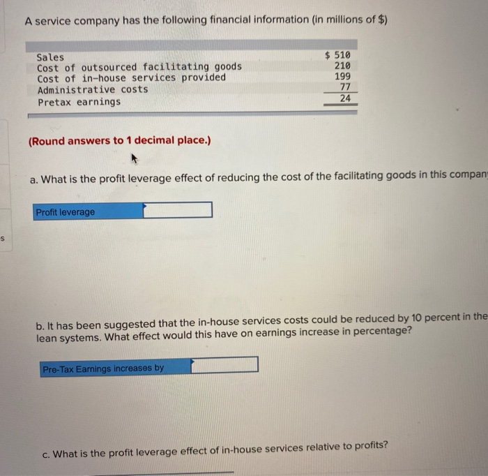Solved A service company has the following financial | Chegg.com Solved A service company has the following financial | Chegg.com