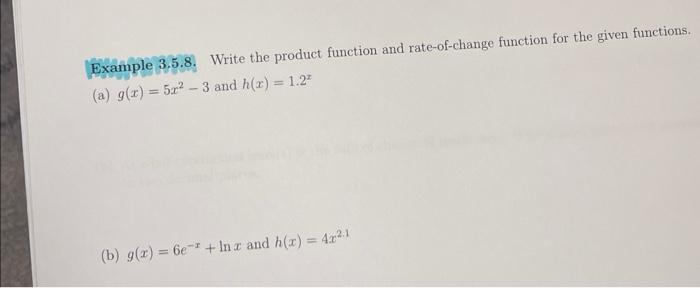 Solved Example 3.5.8. Write the product function and | Chegg.com