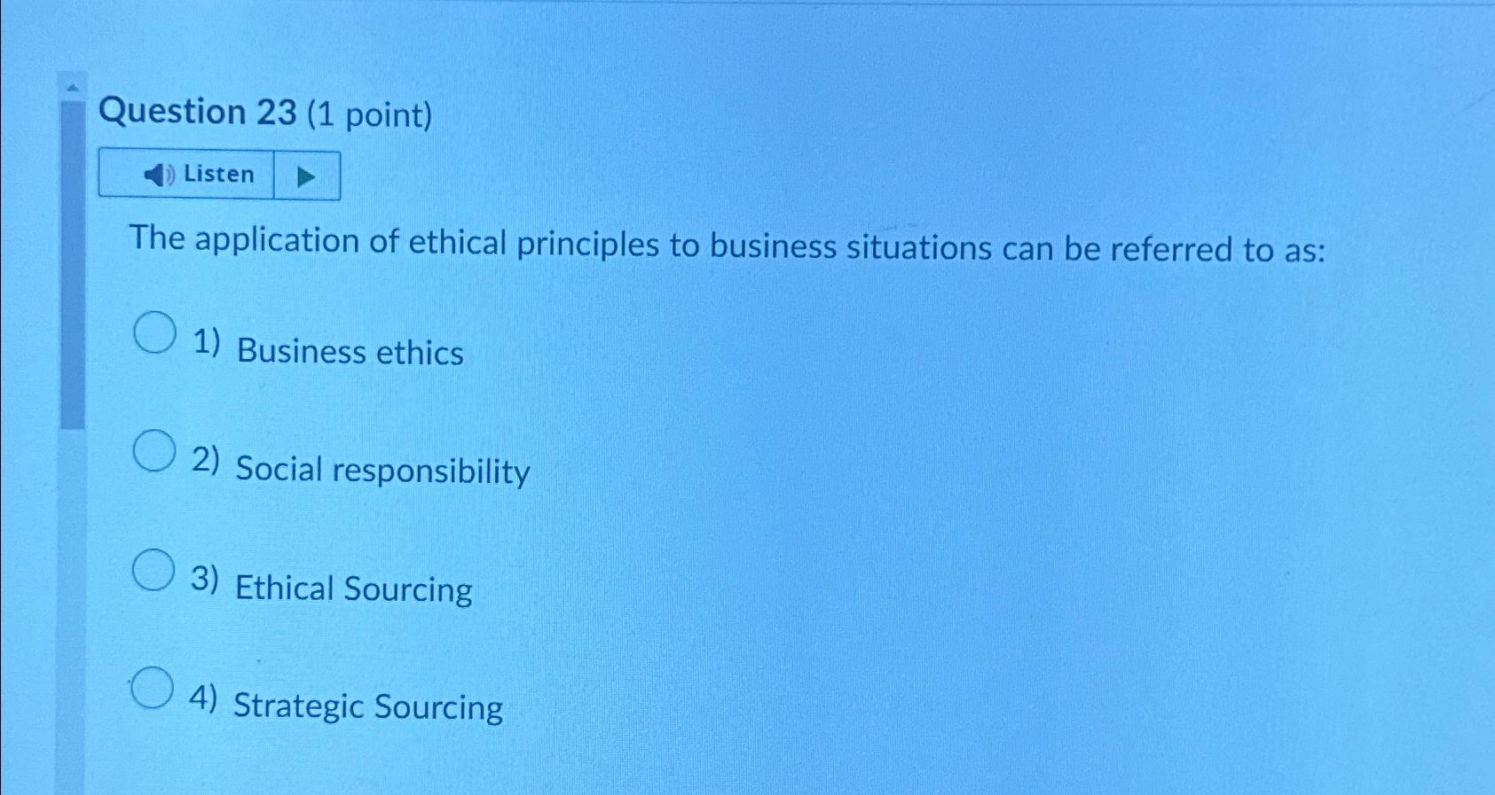 Solved Question 23 (1 ﻿point)ListenThe application of | Chegg.com