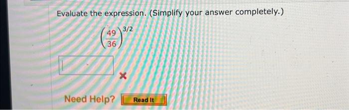 Solved Evaluate The Expression. (Simplify Your Answer | Chegg.com