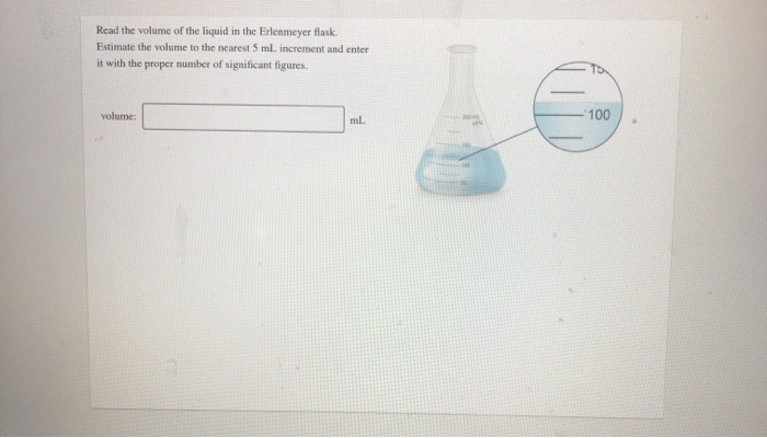 Solved Read the volume of the liquid in the Erlenmeyer | Chegg.com