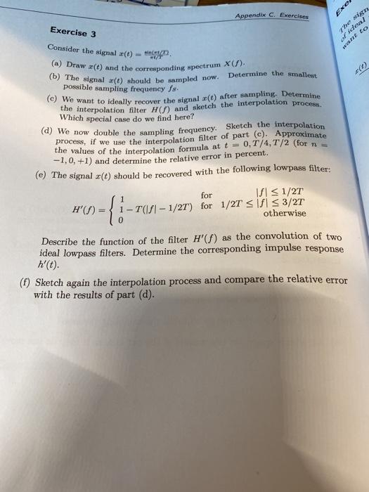 Appendix C. Exercises Exe: Exercise 3 The aig | Chegg.com
