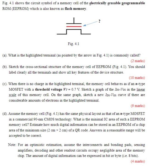 Solved Fig. 4.1 shows the circuit symbol of a memory cell of | Chegg.com