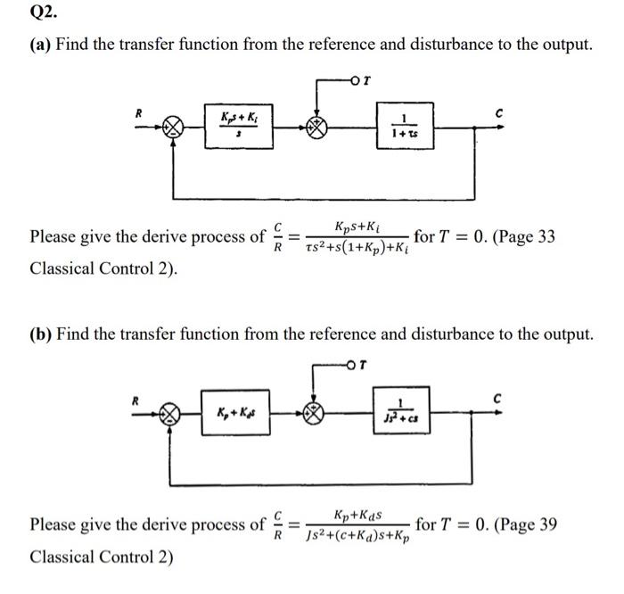 Solved (a) Find the transfer function from the reference and | Chegg.com