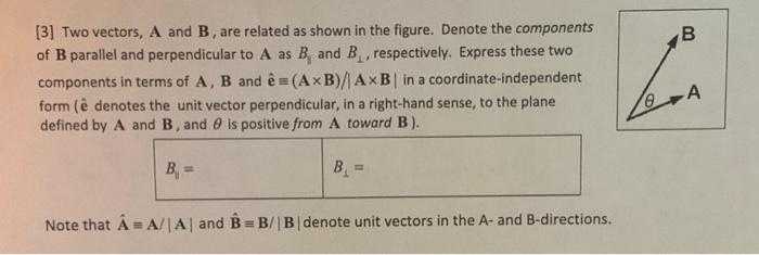 Solved [3] Two Vectors, A And B, Are Related As Shown In The | Chegg.com