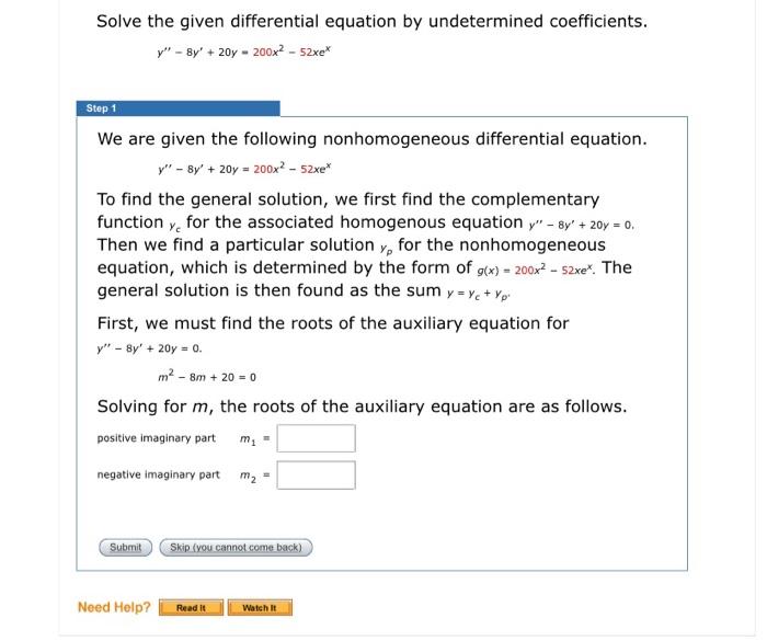 Solved Solve the given differential equation by undetermined | Chegg.com