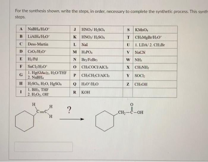 Solved Select The Correct Reagent Only One Reagent Per R Chegg Com