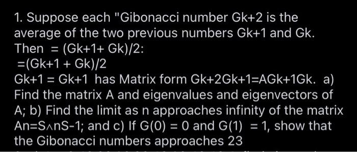 Solved 1. Suppose each 