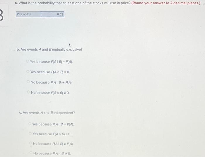 Solved a. What is the probability that at least one of the | Chegg.com