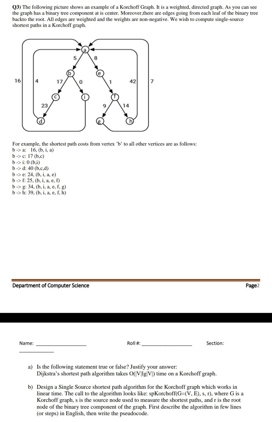 Solved Q3) The following picture shows an example of a | Chegg.com