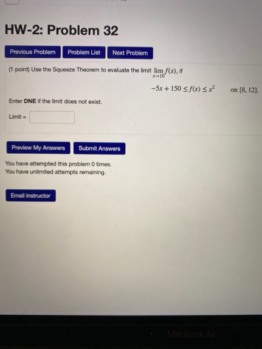 Solved HW-2: Problem 32 Previous Problem Problem List Next | Chegg.com