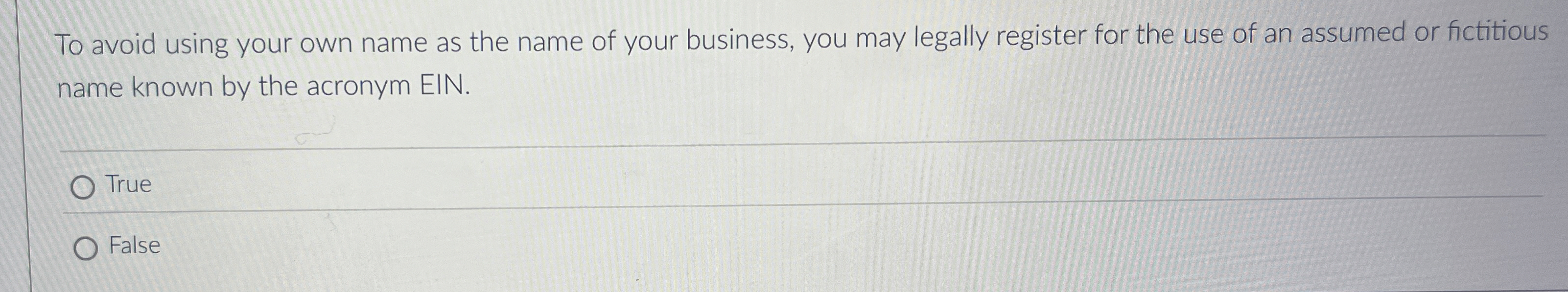 Solved To avoid using your own name as the name of your | Chegg.com