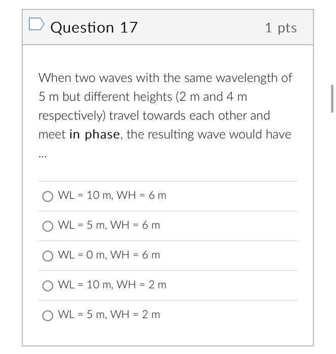 Solved Question 17 1pts When two waves with the same | Chegg.com