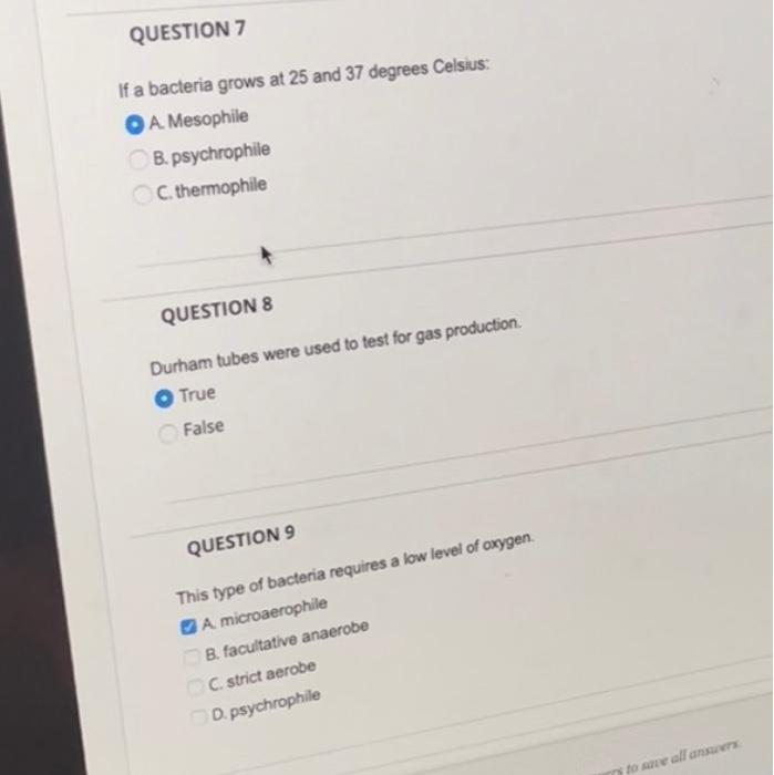 Solved If a bacteria grows at 25 and 37 degrees Celsius: A. | Chegg.com